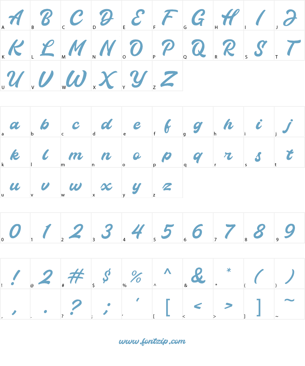 Thunder Demo Font Character