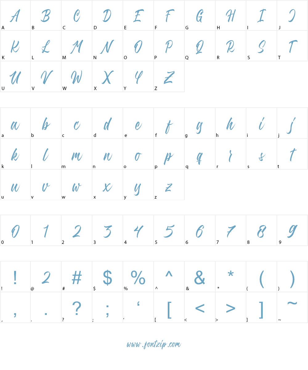 Attina Free Font Character
