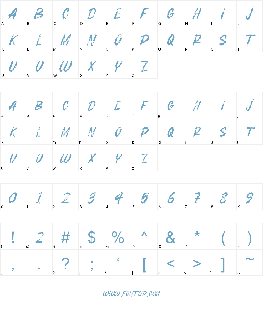 BOSTHON BRUSH Font Character