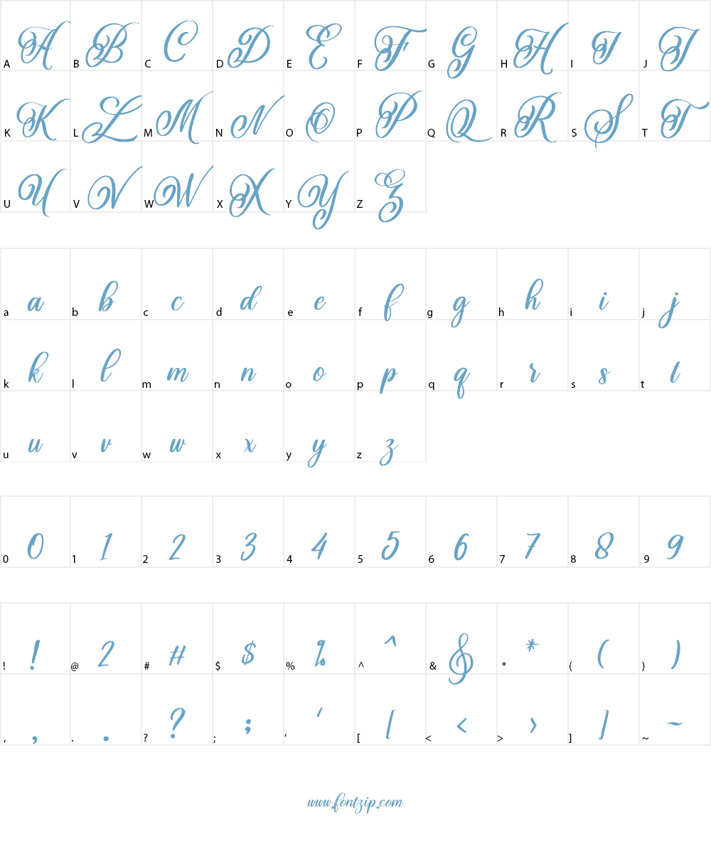 Beautiful Lovina Font Character