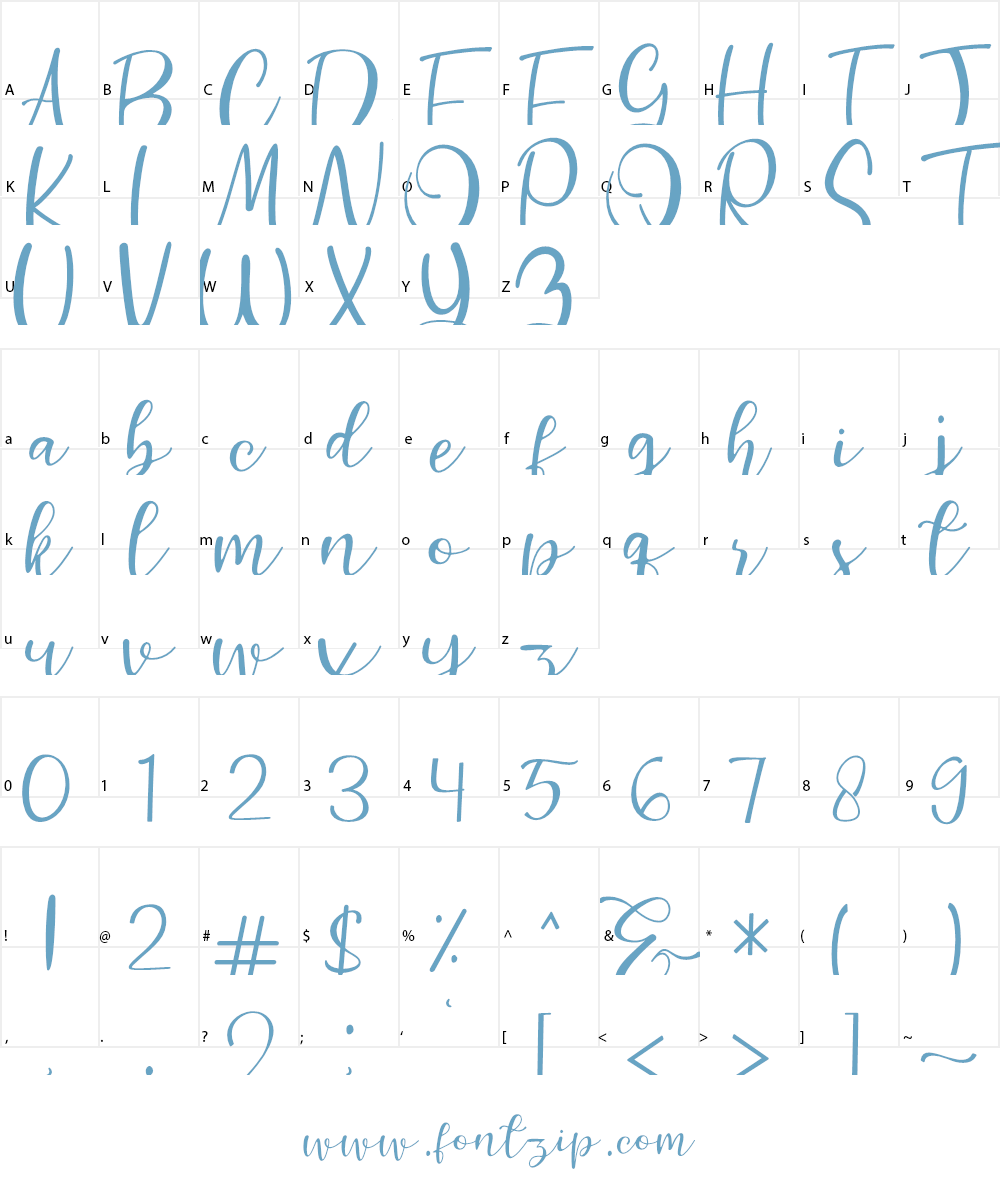 Guttenly Font Character