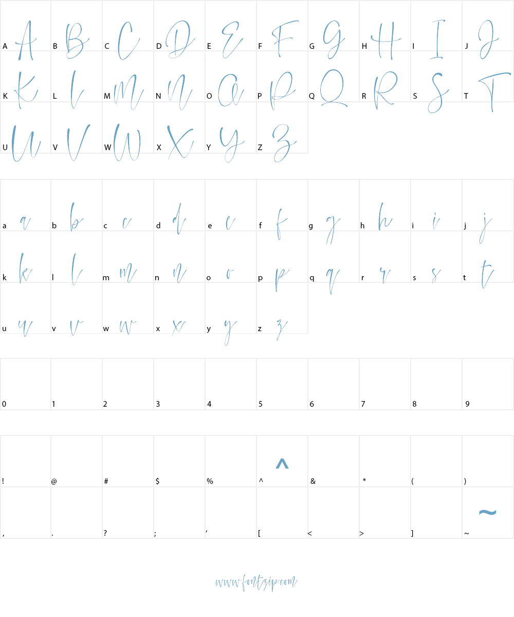 Watercoral Font Character