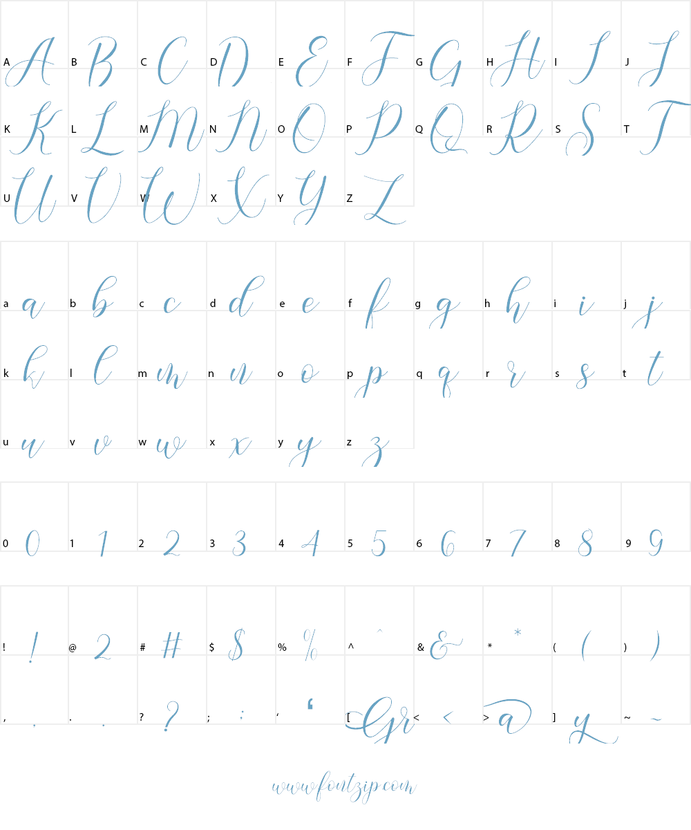 Gresya Font Character