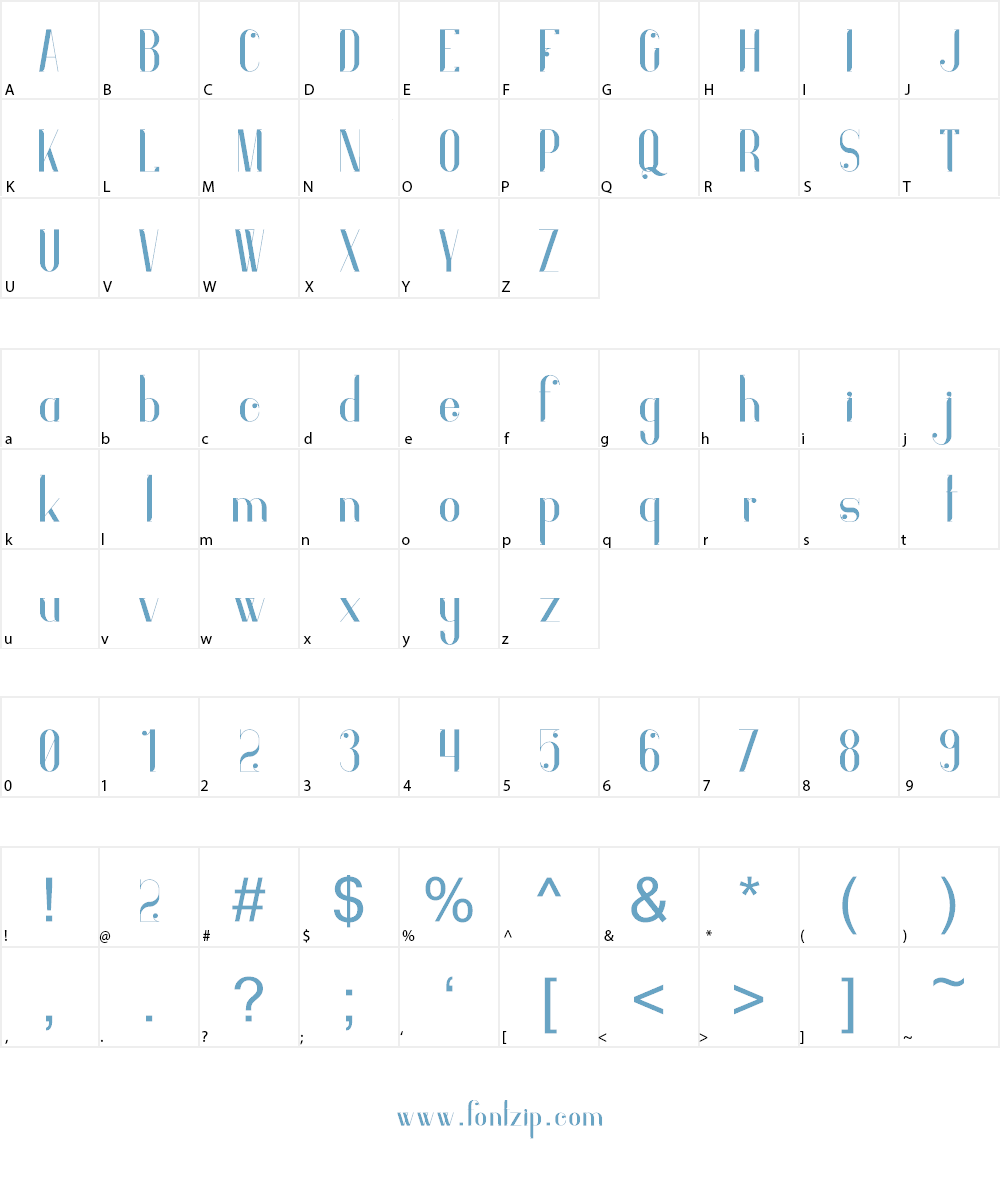 Indigo Font Character