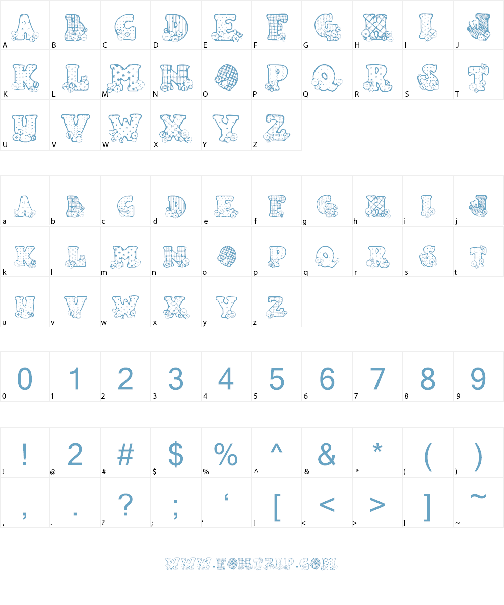 Country Button Font Character