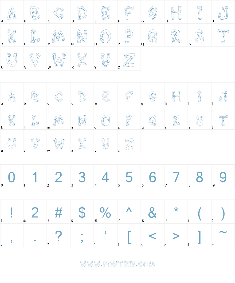 Down the Drain Font Character