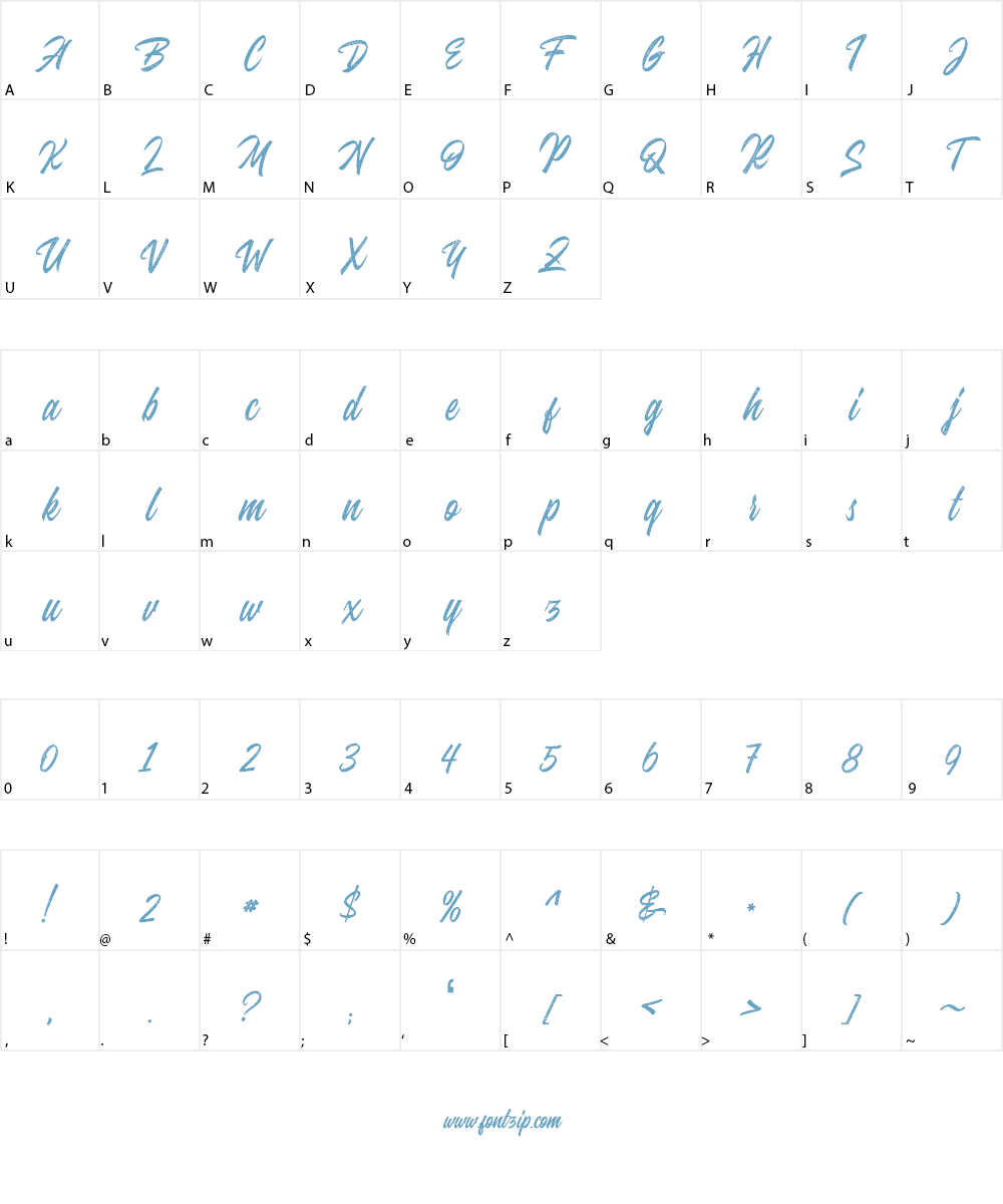 Juvenile Rough Font Character