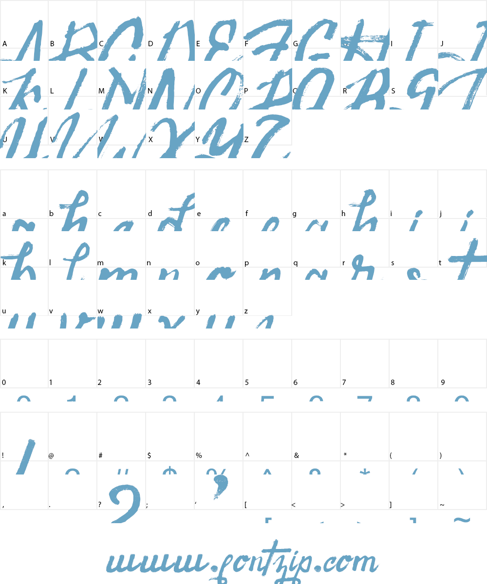Raintake Font Character