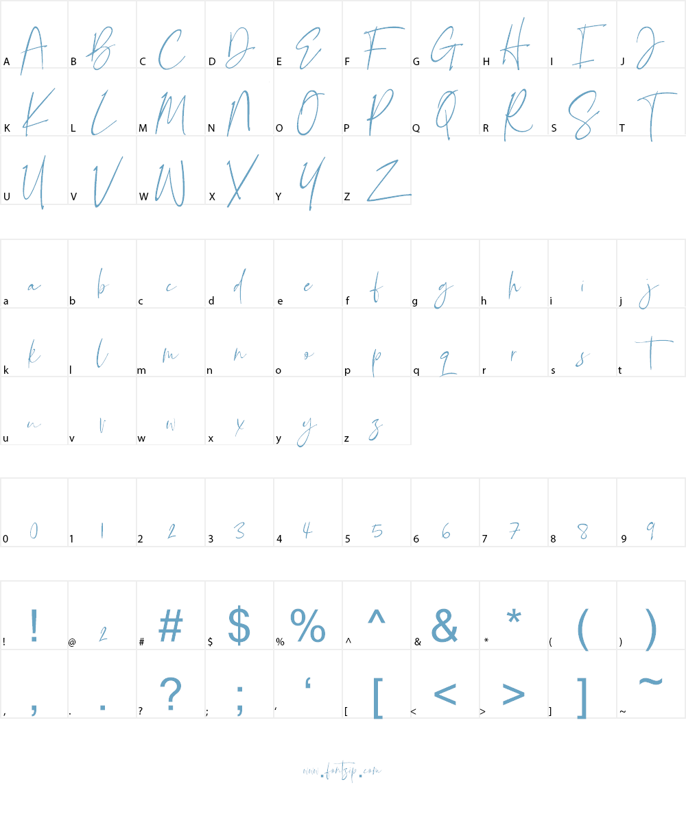 Bellandha Signature Font Character