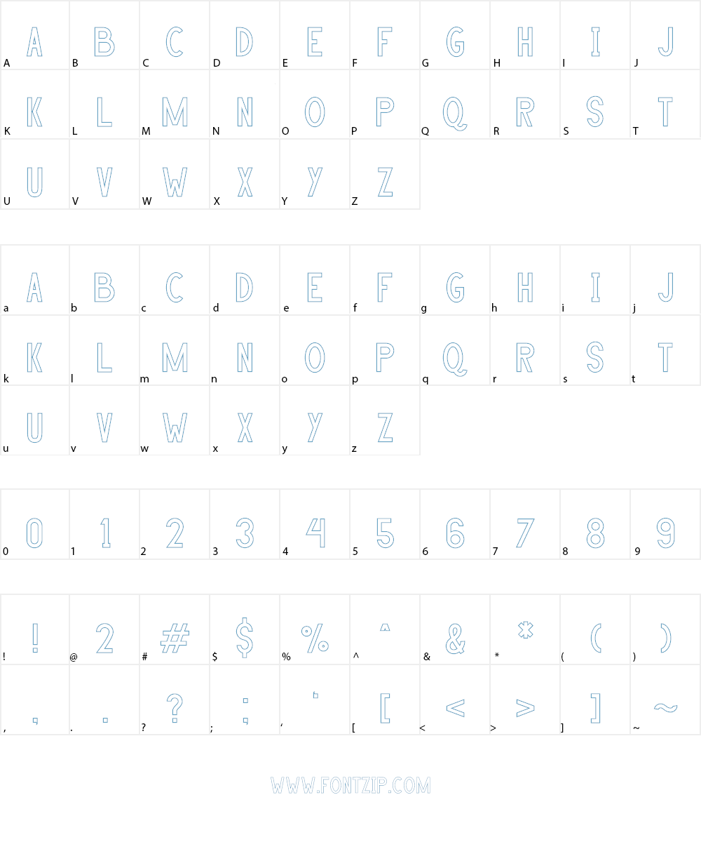 HANDA OUTLINE Font Character