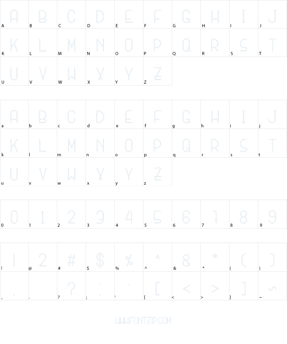 SANSI Outline Font Character