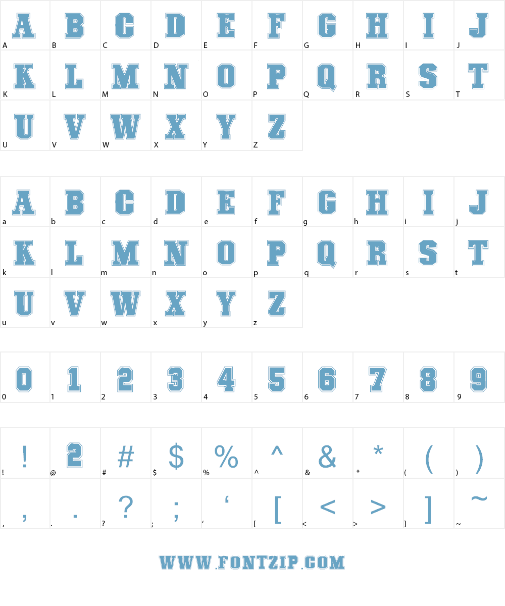 COLLEGE FREAKS Demo Font Character