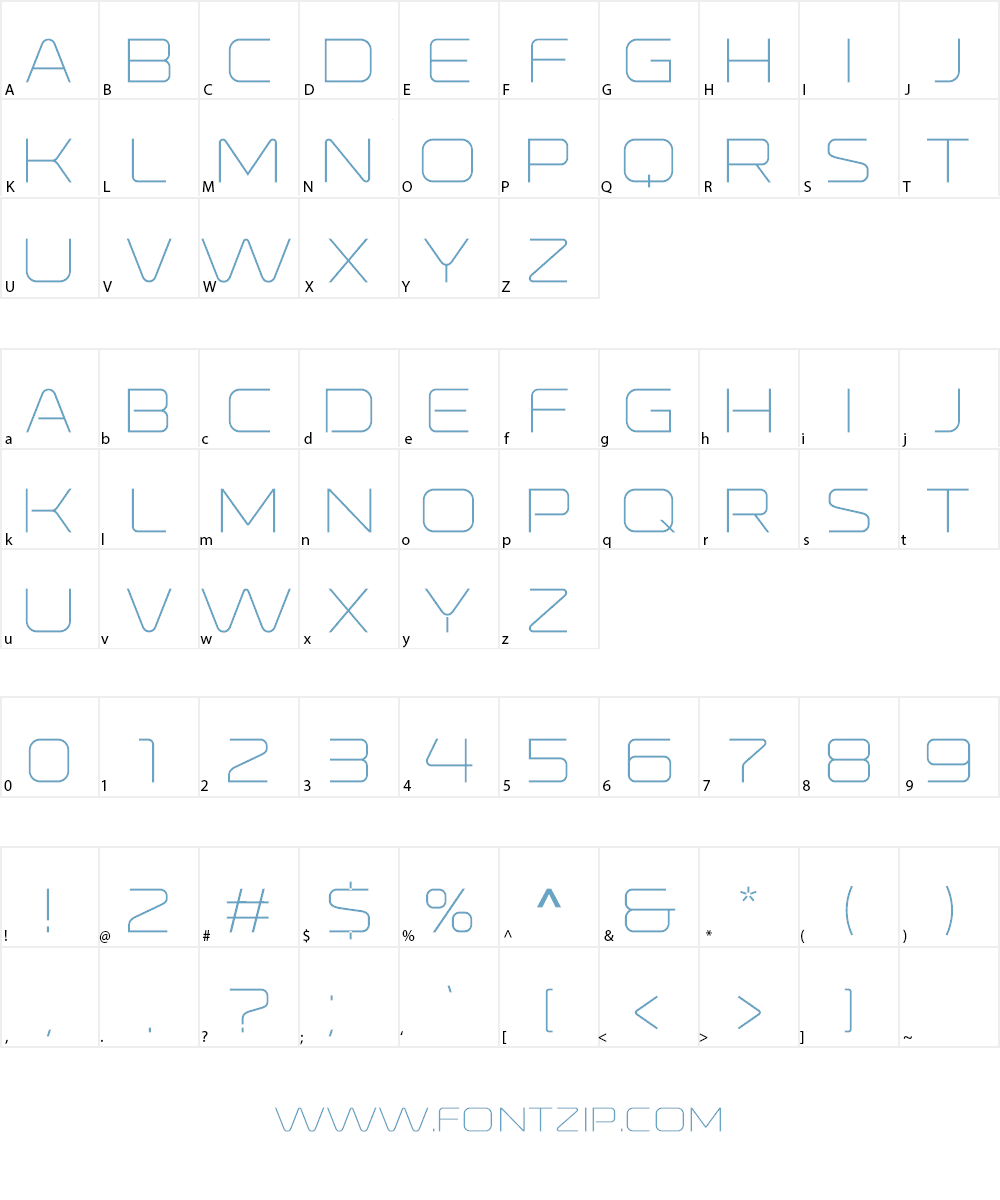 Ronduit Capitals Light Font Character