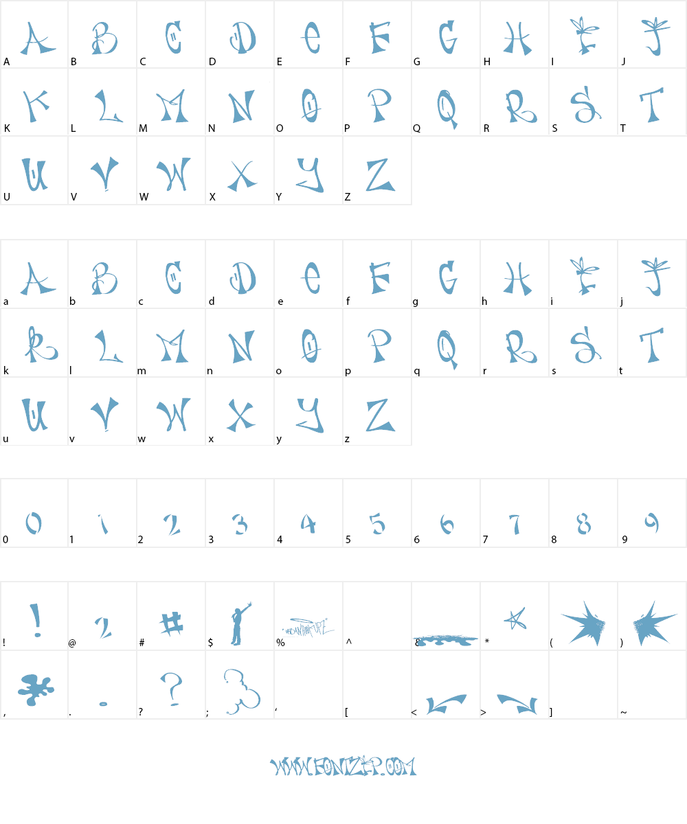 PLAN-A-EMCEE Font Character