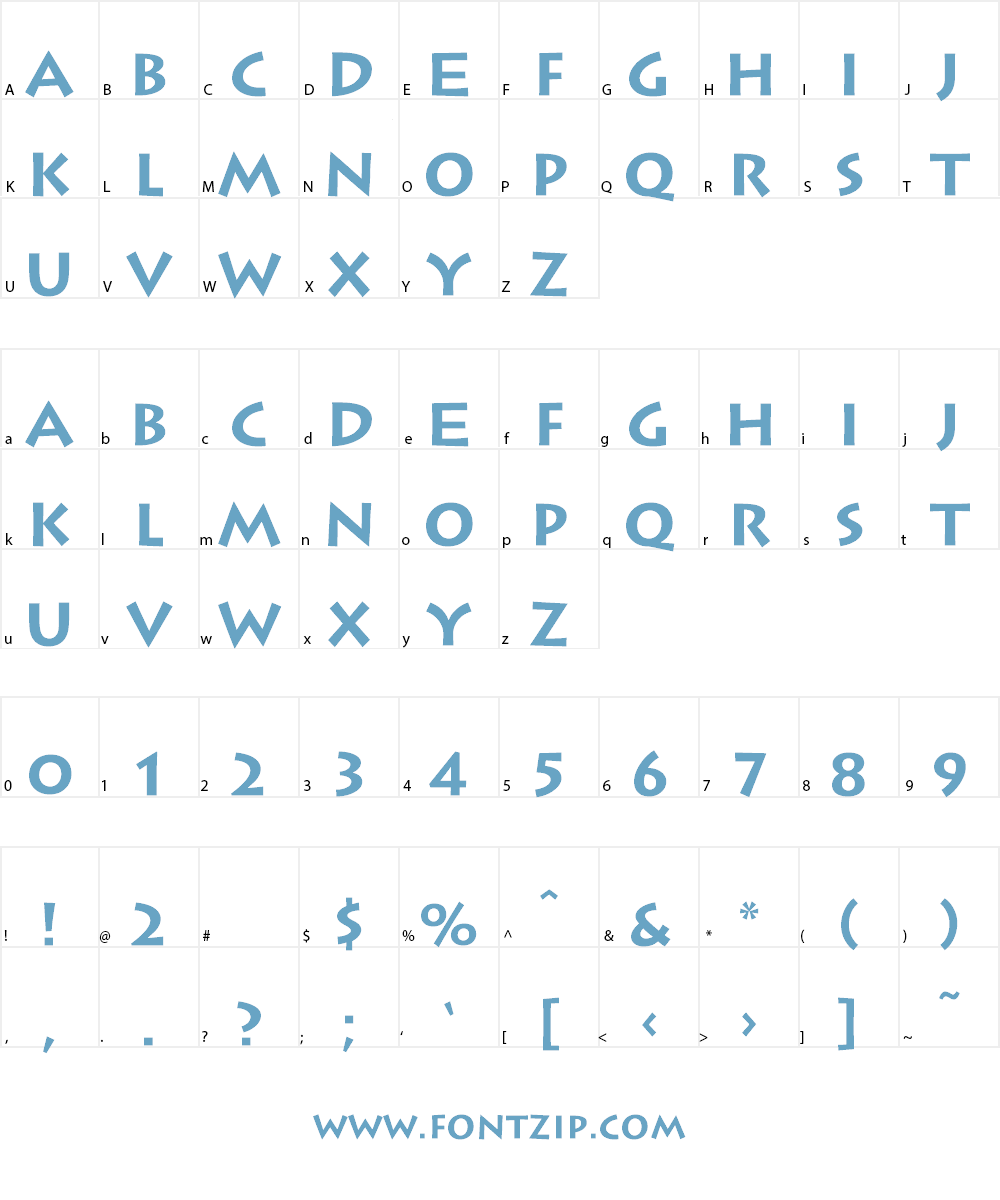 VNI-Lithos Font Character