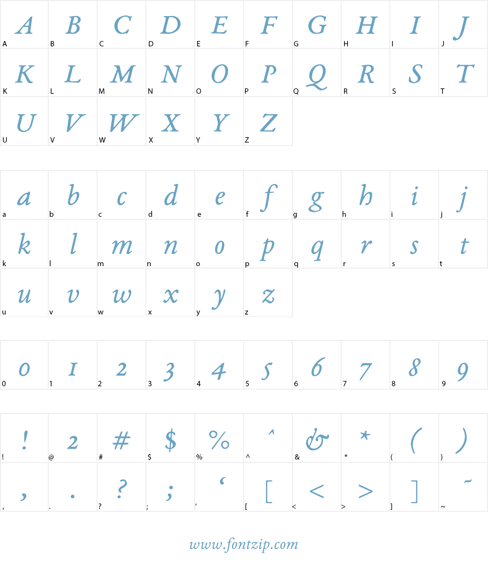 EB Garamond Font Character