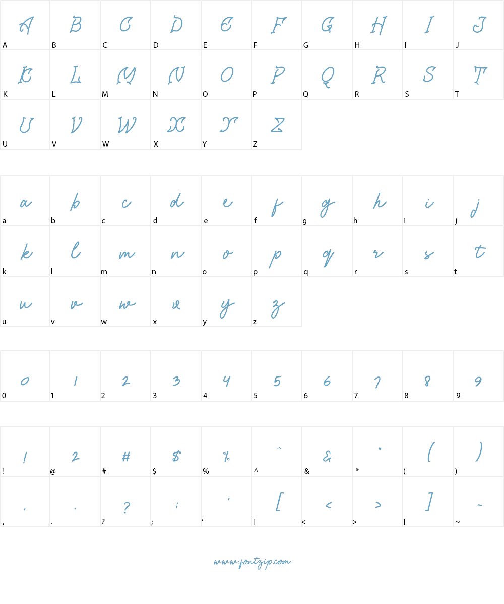 Chagack Script Personal Use Font Character