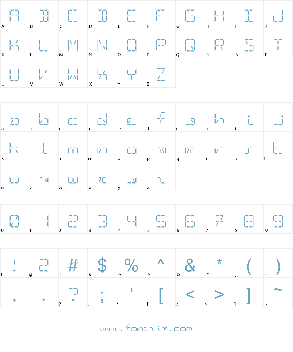 Digital-LED-Demo Font Character