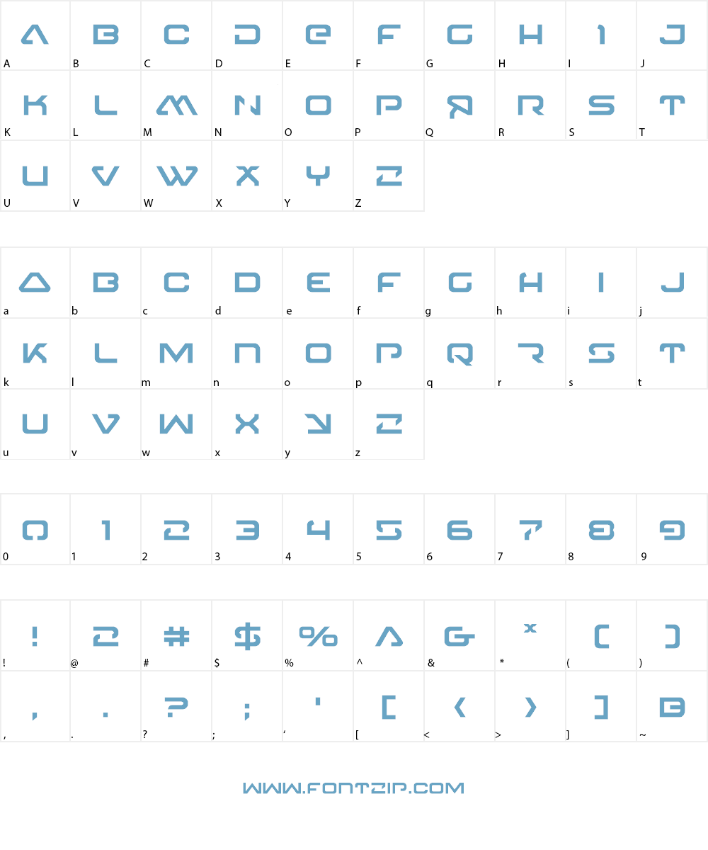 4114 Blaster Font Character