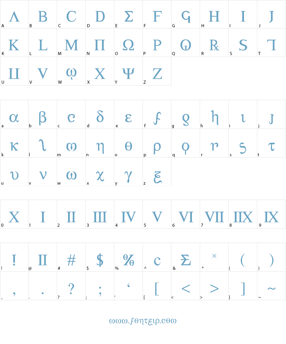 Achilles Font Character