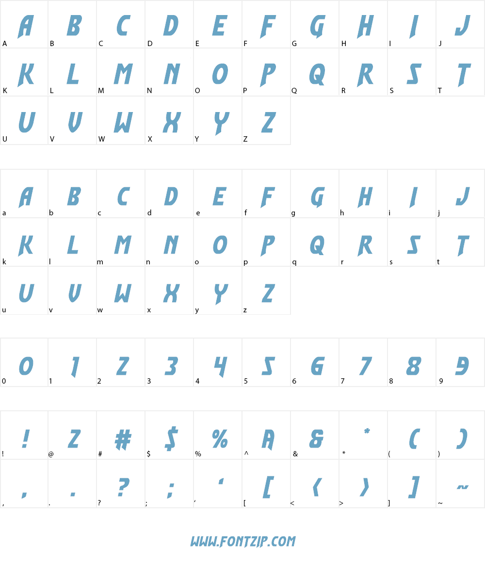 Flash Rogers Font Character