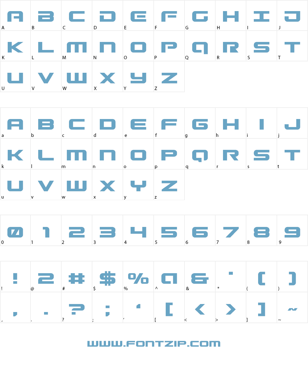 Gunship Font Character