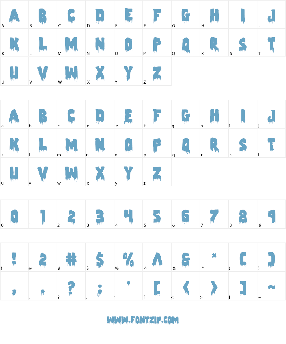 Zombie Control Font Character