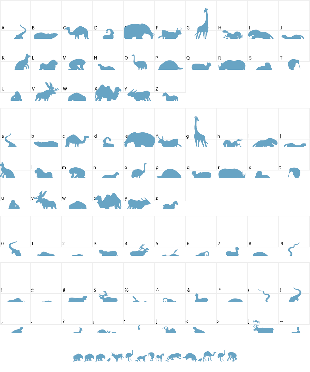 Zoologic Font Character
