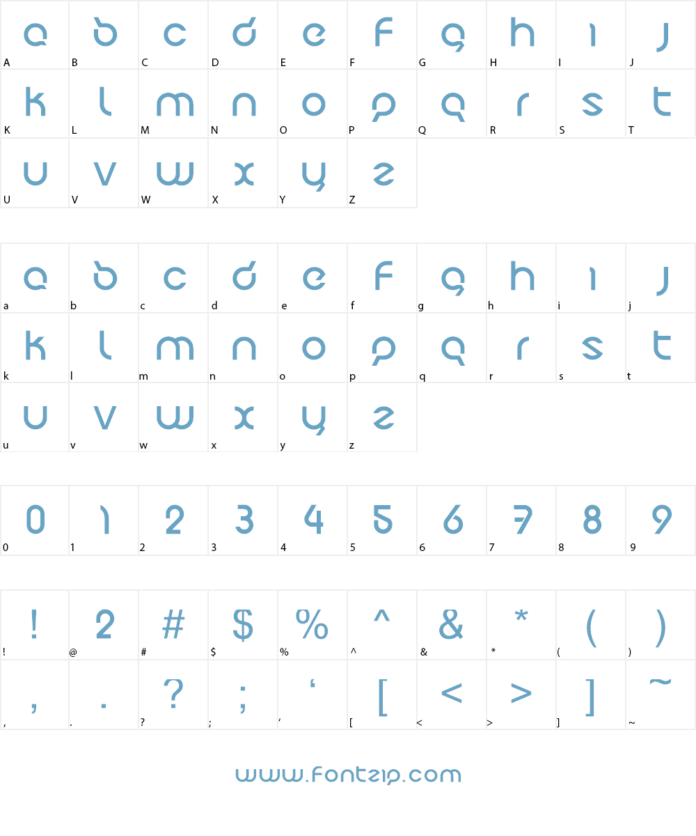 Futuristic Shore Font Character