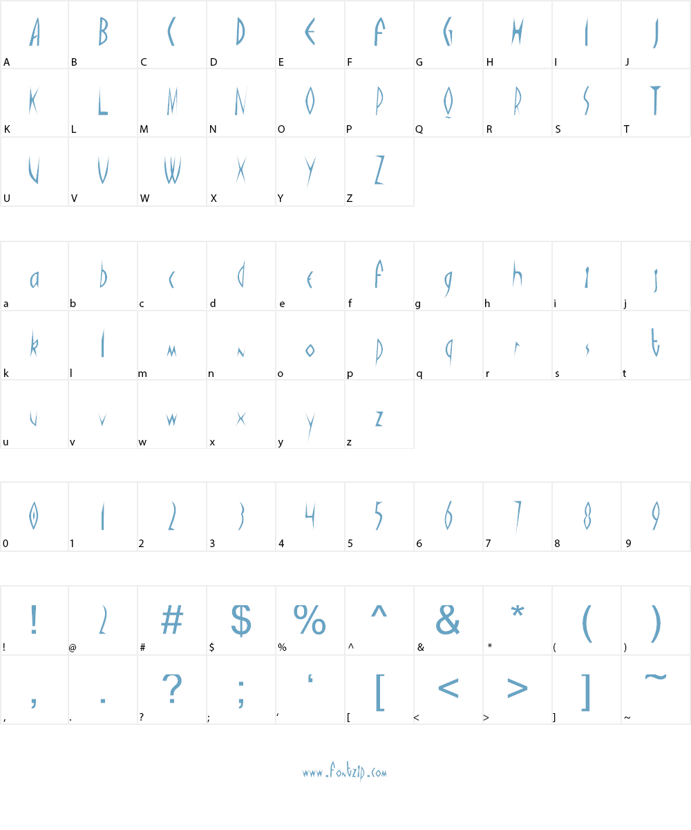Tisaya Font Character