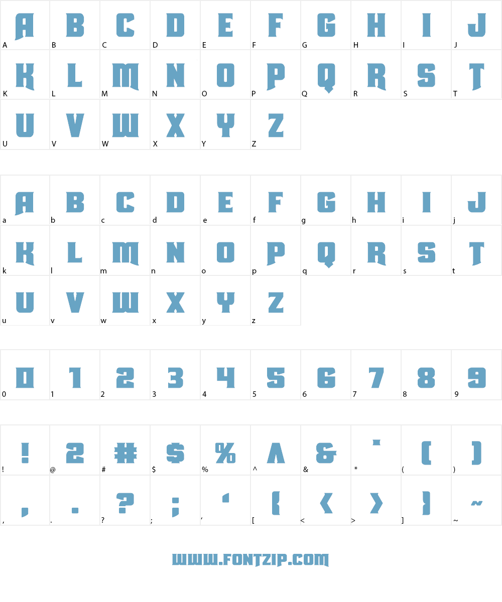 Union Gray Font Character