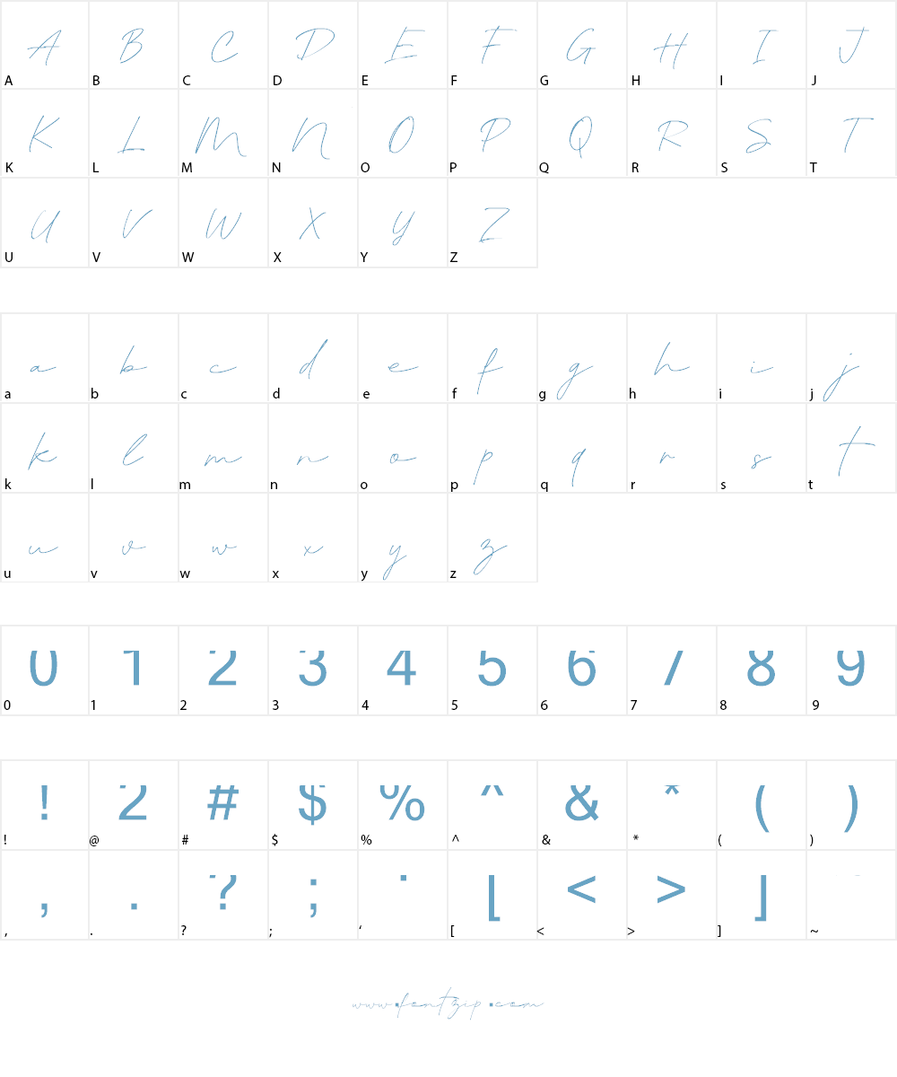 Blante Panama Script DEMO Font Character