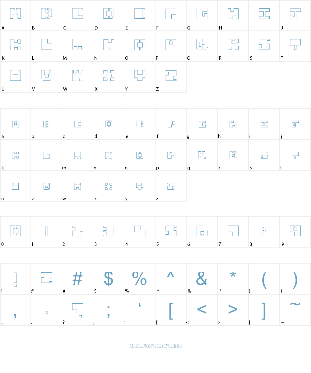 Chunk Outline Font Character