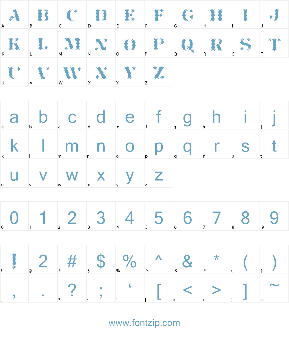 Jot Halftone Font Character
