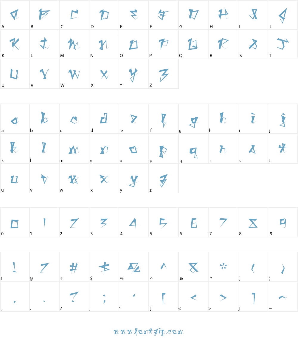 Switchblade Font Character