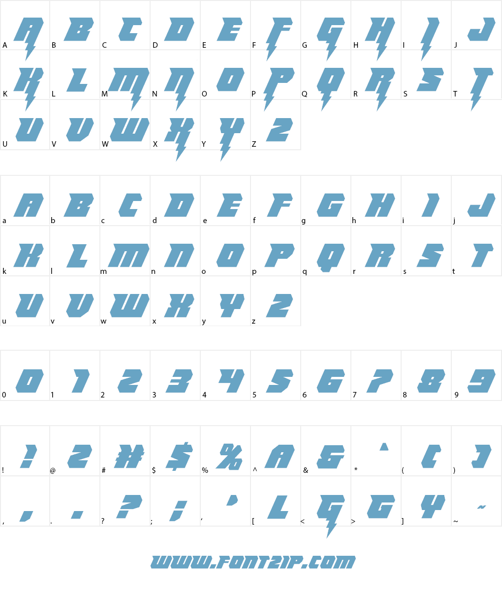 Thunder Titan Font Character