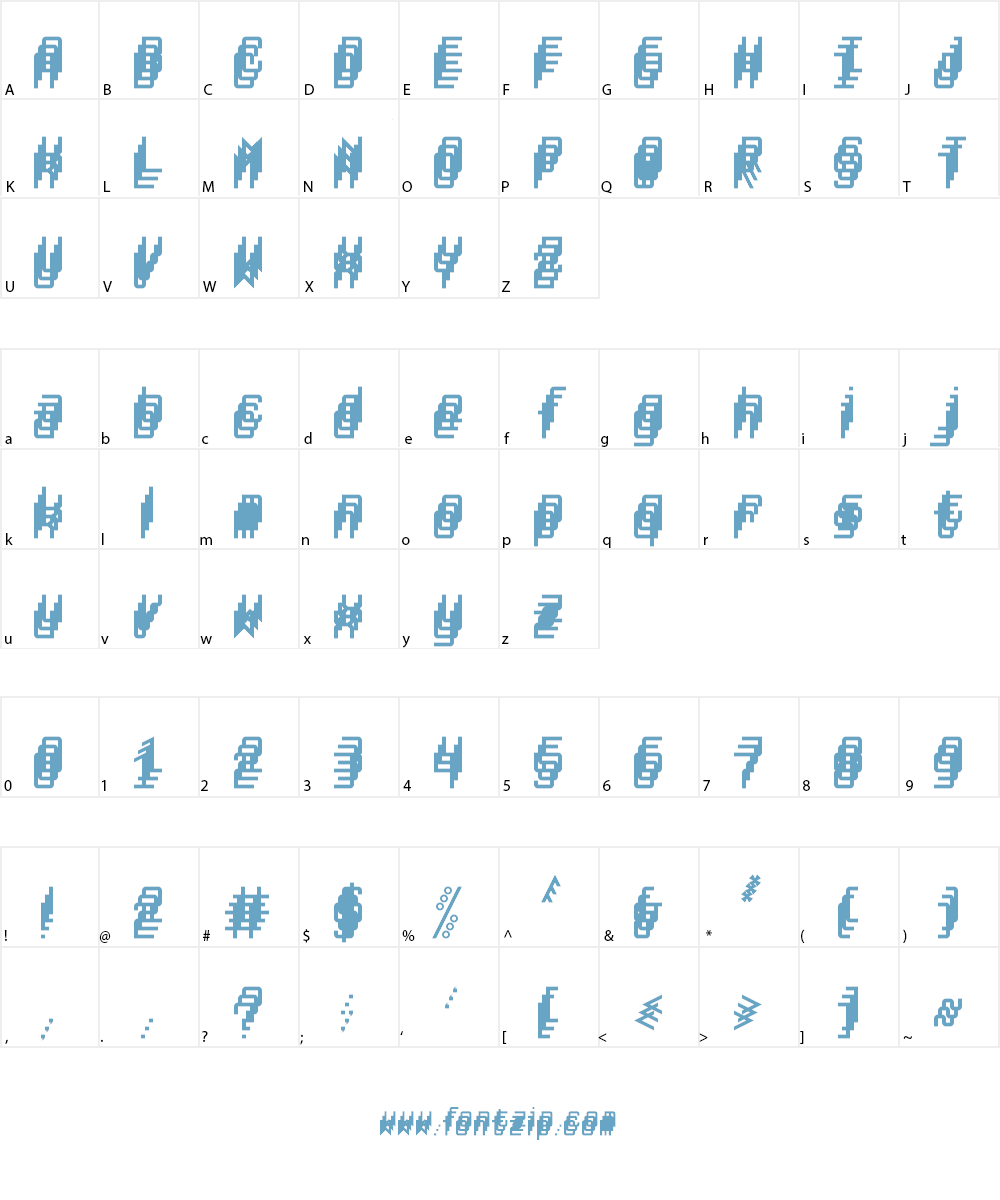 Trioptical Font Character