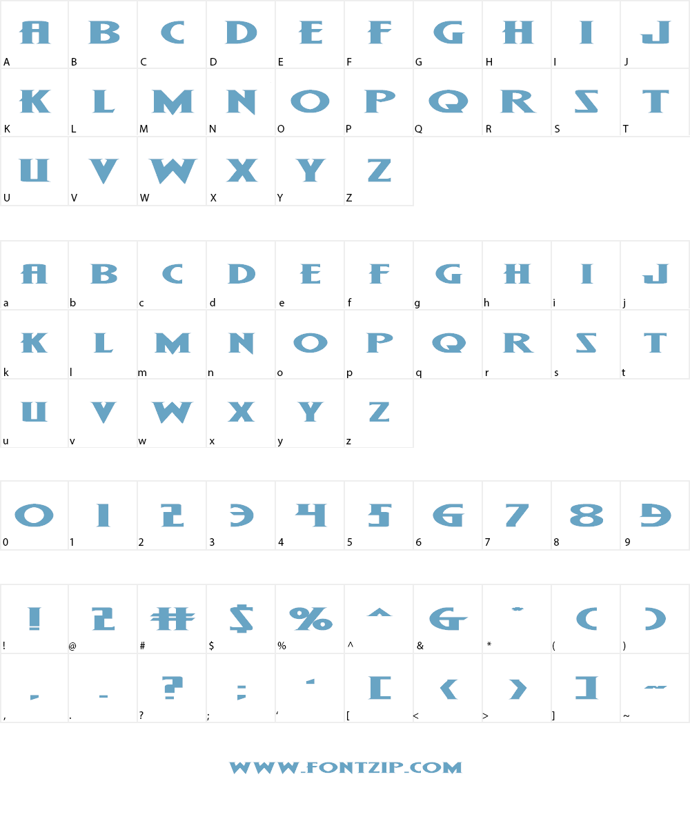 Wolf's Bane Super-Expand Font Character