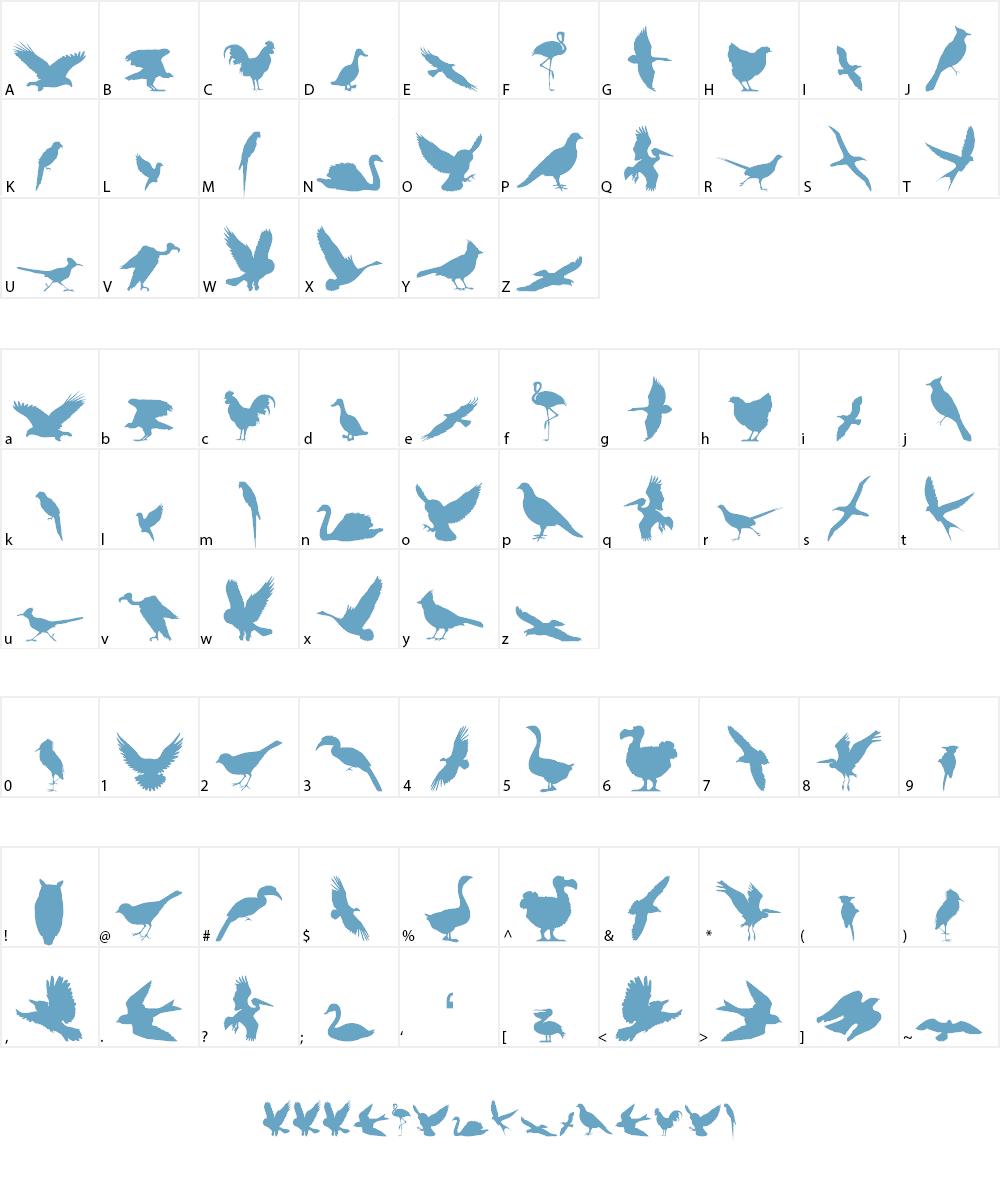 Birds of a Feather Font Character