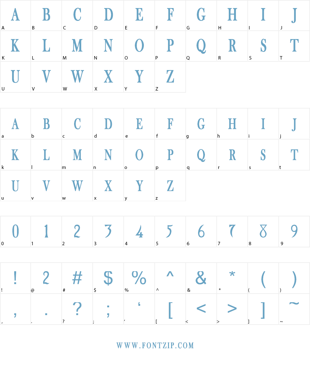 Old Clock Tower Font Character