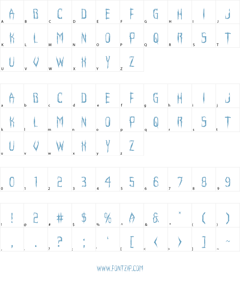 Horroroid Font Character