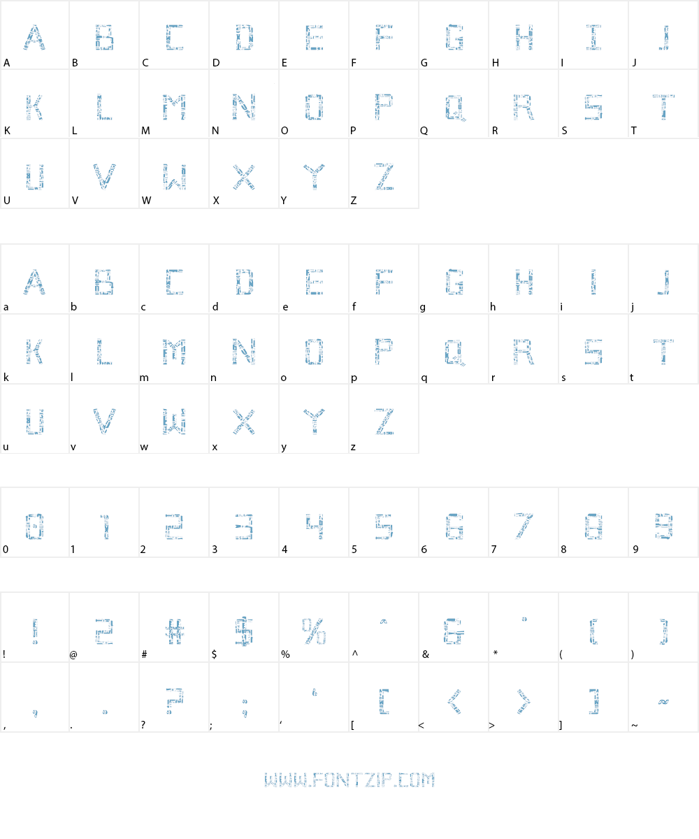 Broken Cyborg Font Character