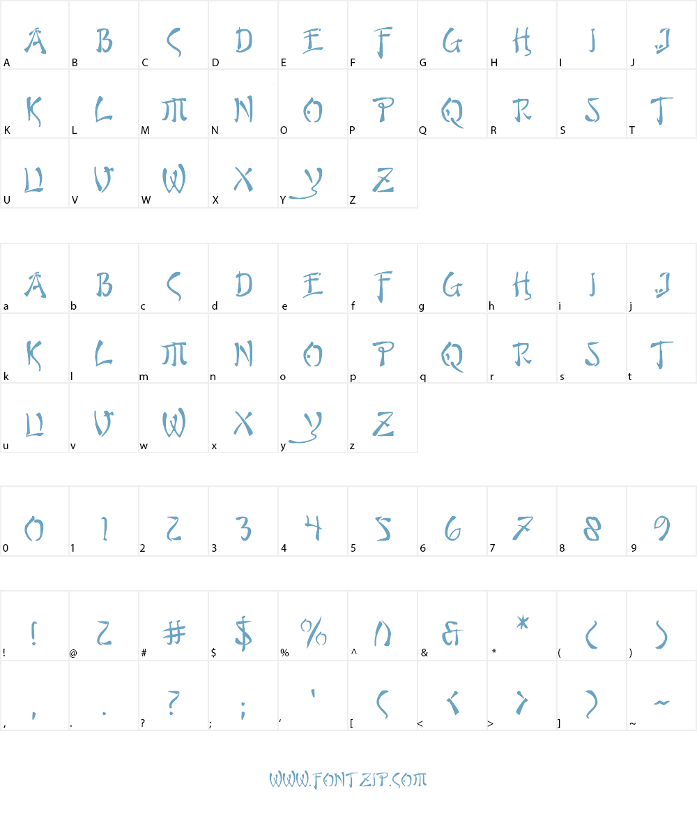 Bushido Font Character