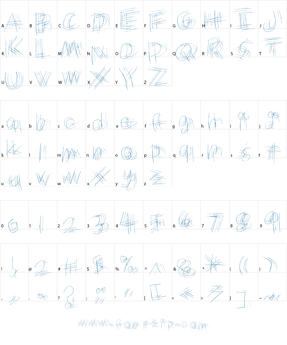 Messy Marvin Font Character