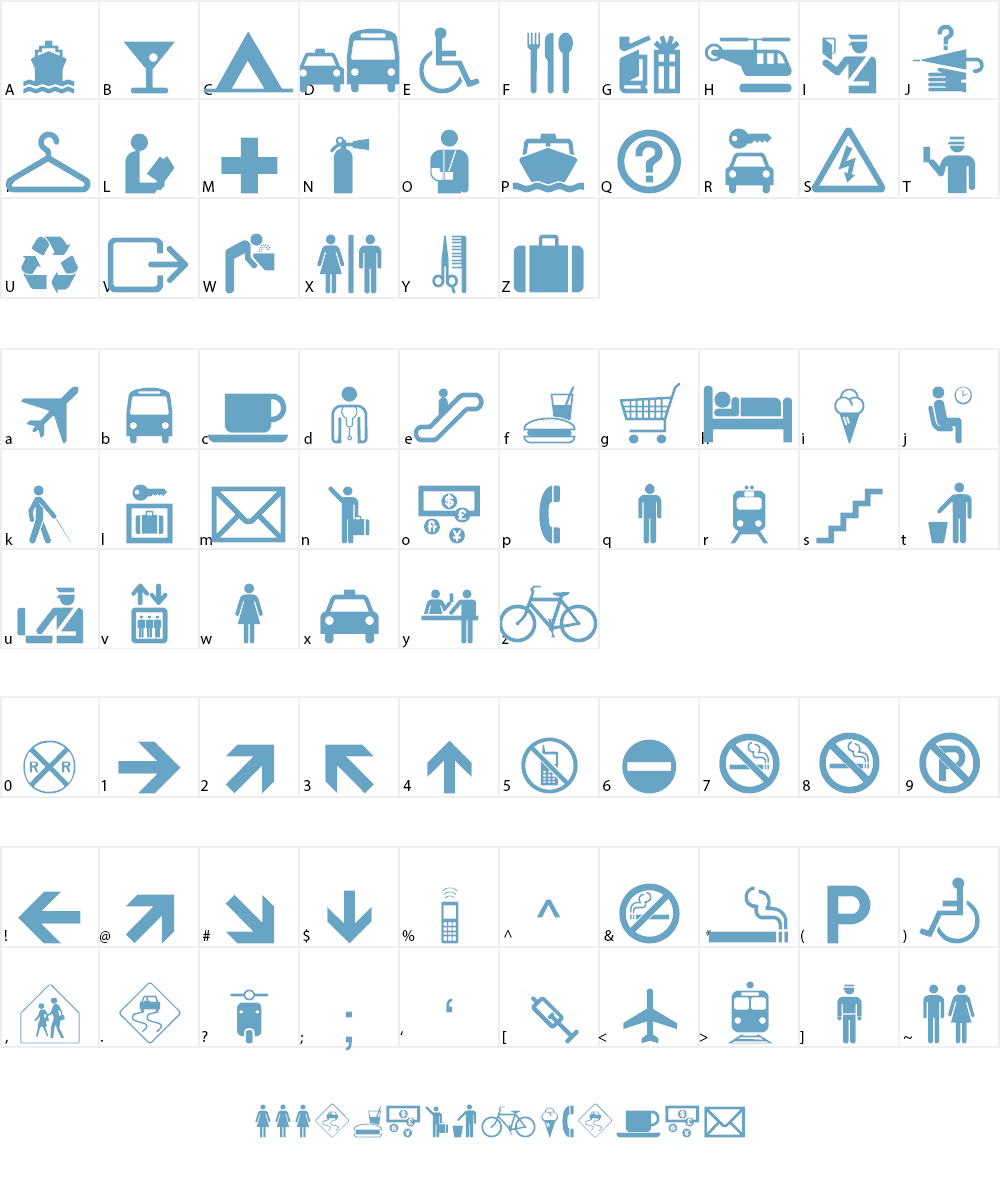 Travelcons Font Character