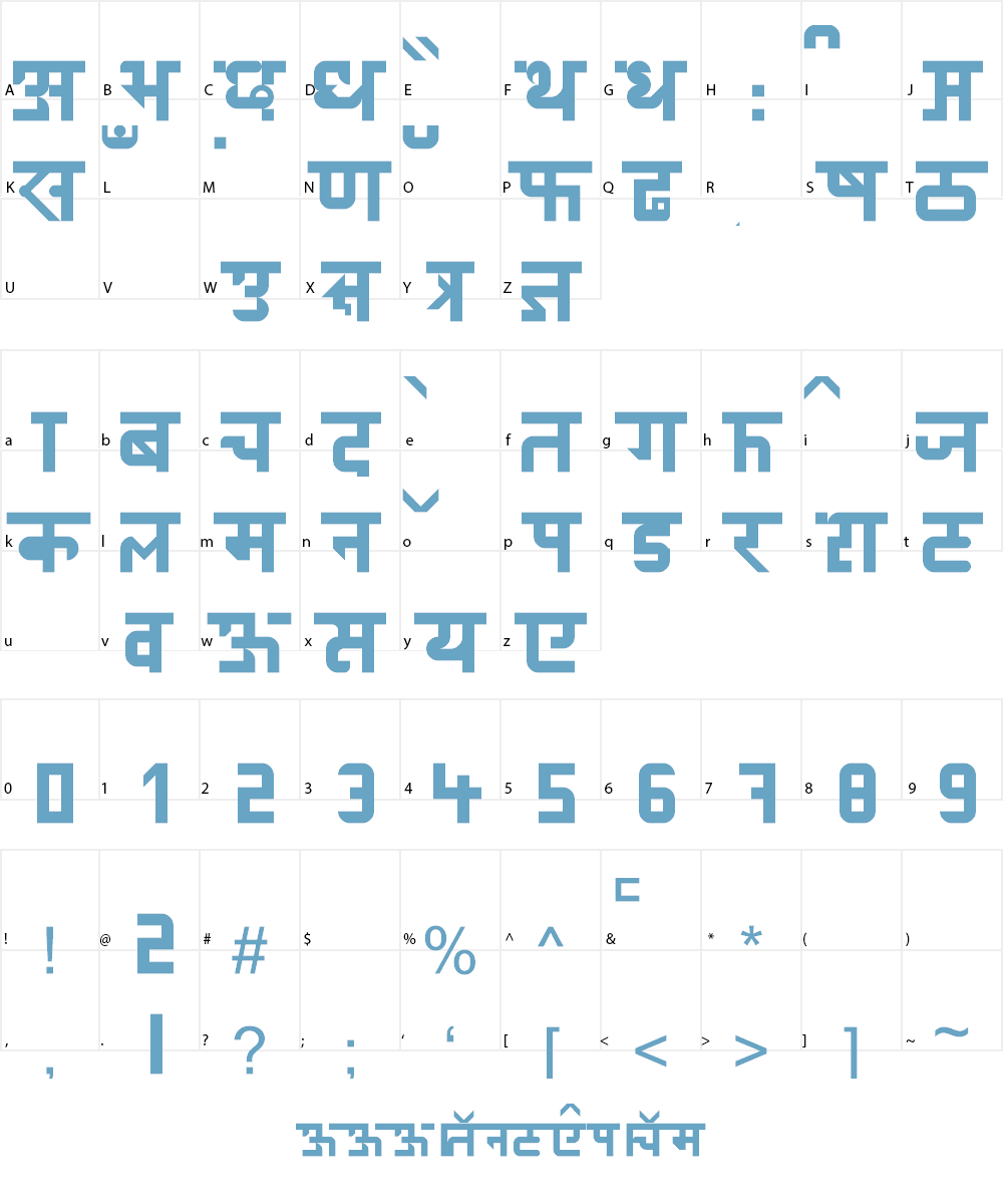 devnagri niri Font Character