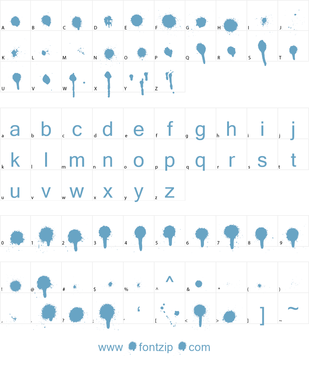Drips Splatters Font Character