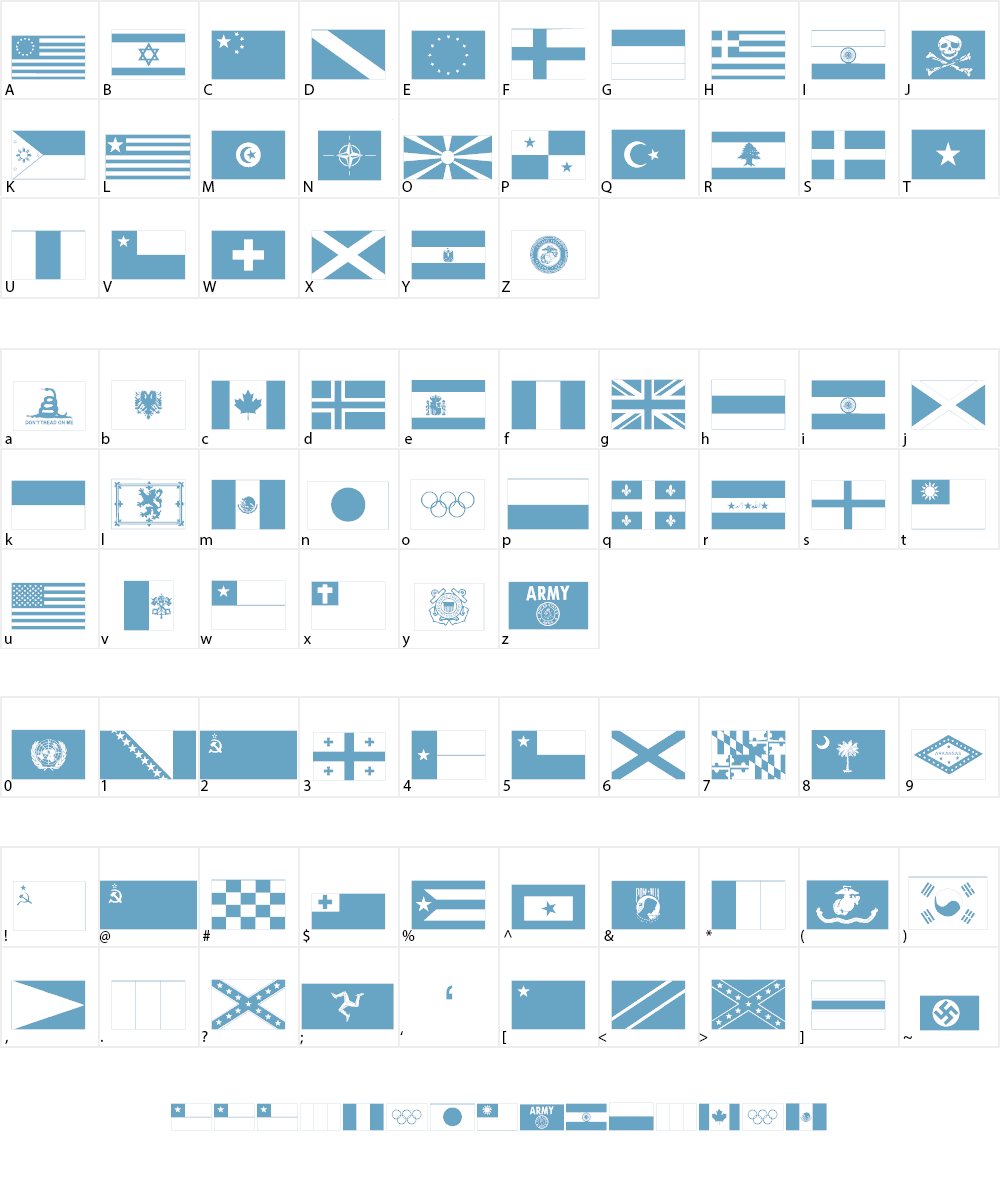 Raise Your Flag Font Character