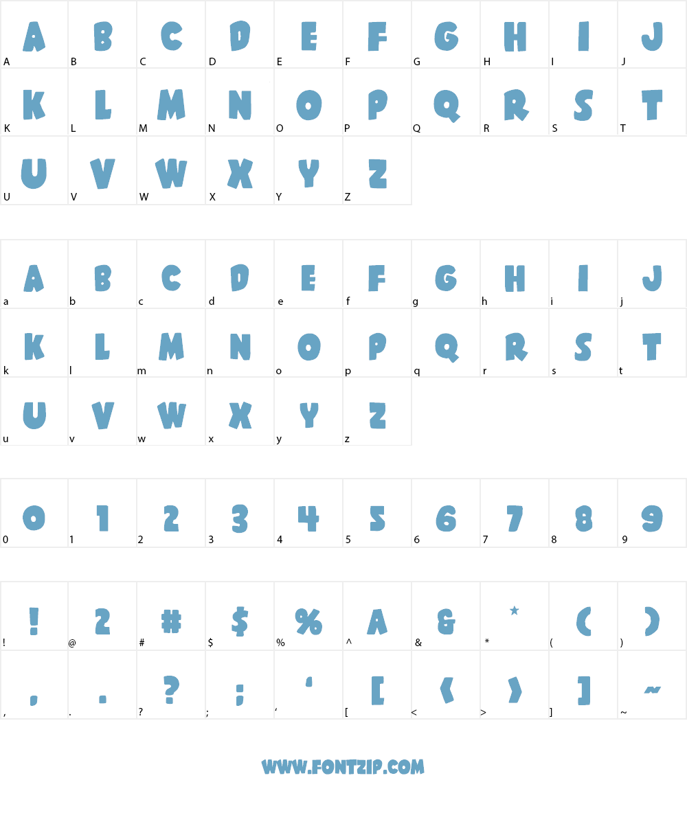 Shablagoo Font Character