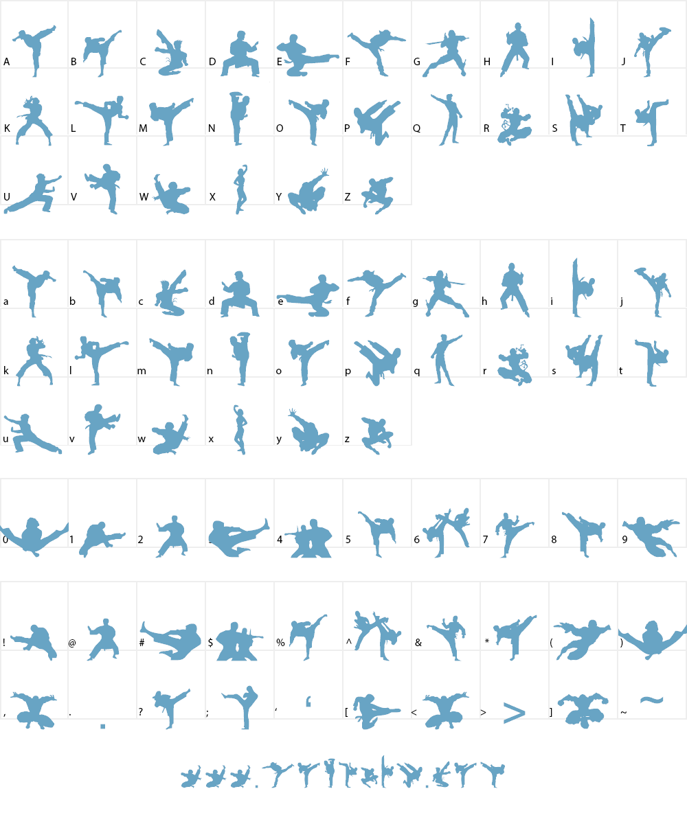 Karate Chop Font Character